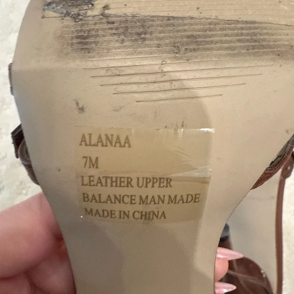 Steve Madden Alanaa Strappy Brown Leather Heels Size 7M